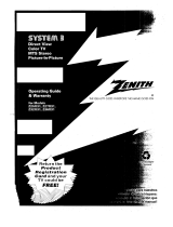 Zenith System 3 Z27X31 Operating Manual & Warranty