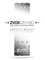 Zvox Audio 430HSD Owner's manual