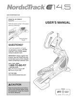 NordicTrack E 14.5 Elliptical User manual