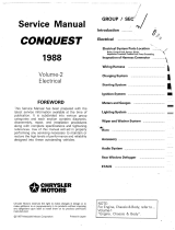 Chrysler Conquest 1988 User manual
