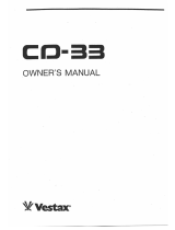 Vestax CD-33 Owner's manual
