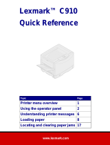 Lexmark 12N0006 - C 910dn Color Laser Printer Quick Reference Manual