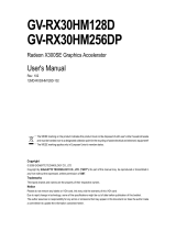 Gigabyte GV-RX30HM256DP User manual