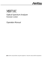 Anritsu MS9710C Operating instructions