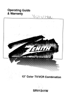 Zenith SRV1341 Operating Manual & Warranty