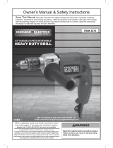 Chicago Electric 1/2" variable Speed Reversible HEAVY DUTY DRILL 69452 Owner's Manual & Safety Instructions