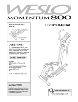 Weslo Momentum 800 User manual