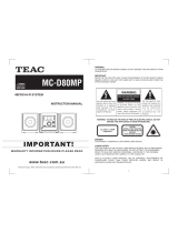 TEAC MC-D80MP User manual