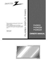 Zenith P42W22H Owner's manual
