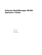 Polycom ReadiManager SE200 User manual