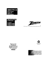 Zenith SENTRY 2 SY2568 Operating Manual & Warranty