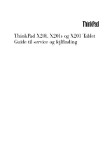 Lenovo ThinkPad X201 Tablet Manual Til Service Og Fejlfinding