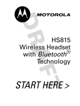 Motorola MOTOSTART HS815 User manual
