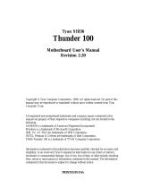 Tyan THUNDER 100 User manual