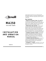 Knoll MA250 Operating instructions