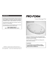 Pro-Form Hydro-Massage Pad User manual