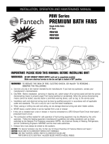 Fantech PBW100 Installation, Operation and Maintenance Manual
