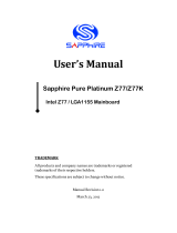 Sapphire Audio Pure Platinum Z77 User manual