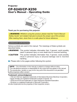 Hitachi CPS240 SVGA User manual