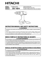 Hitachi DS 14DV Instruction Manual And Safety Instructions