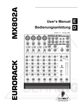Behringer EURORACK MX802A User manual