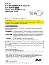 Hitachi CP-WX4021N User's Manual And Operating Manual