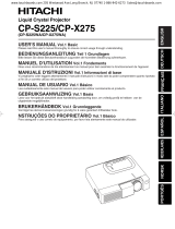 Hitachi CP-S225 User manual