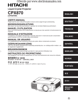 Hitachi CP-X870W User manual