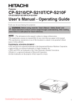 Hitachi CP-S210WF User manual