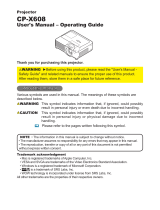 Hitachi CP-X608 User's Manual And Operating Manual