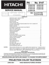 Hitachi UltraVision SWX Series 53SWX12B User manual