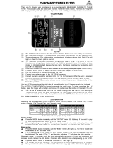 Behringer CHROMATIC TUNER TU100 User manual