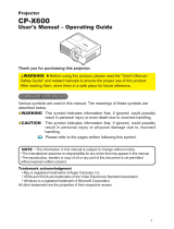 Hitachi CP-X600 series Operating instructions