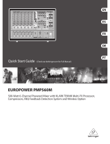 Behringer EUROPOWER PMP560M Quick start guide