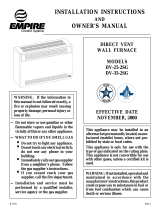 Empire DV-25-2SG Installation Instructions And Owner's Manual
