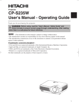 Hitachi CP-S235 User manual