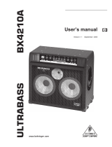 Behringer ULTRABASS BX4210A User manual