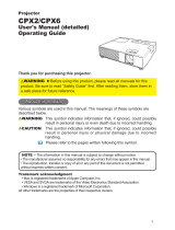 Hitachi CPX2WF User's Manual And Operating Manual