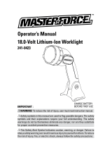 MasterForce 18.0-Volt Worklight User manual