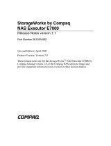 Compaq 230038-001 - StorageWorks NAS Executor E7000 Model 902 Server Release note