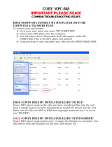 Coby MPC848 - 256 MB Digital Player Supplementary Manual