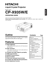 Hitachi CP-X935E Operating instructions