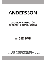 Andersson A191D DVD Operating Instructions Manual