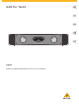 Behringer A800 Quick start guide