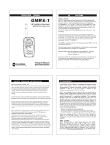 Columbia GMRS-1 User manual