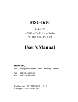 MiTAC MSC-1610 User manual