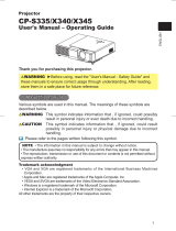 Hitachi CP-X345W User's Manual And Operating Manual