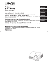 Hitachi PJ-TX100W User manual