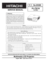 Hitachi Illumina PJ-TX10 User manual