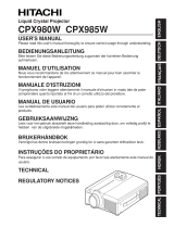 Hitachi CP-X985 User manual